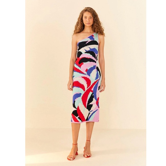 FARM Rio Dresses & Skirts - FARM RIO Colorful Monstera Knit Dress